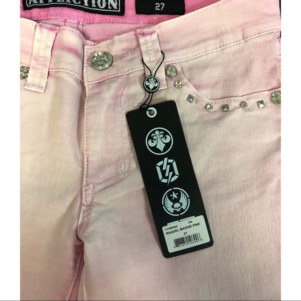 AFFLICTION Women's Denim Jeans Raquel Maxine Pink - Picture 8 of 9